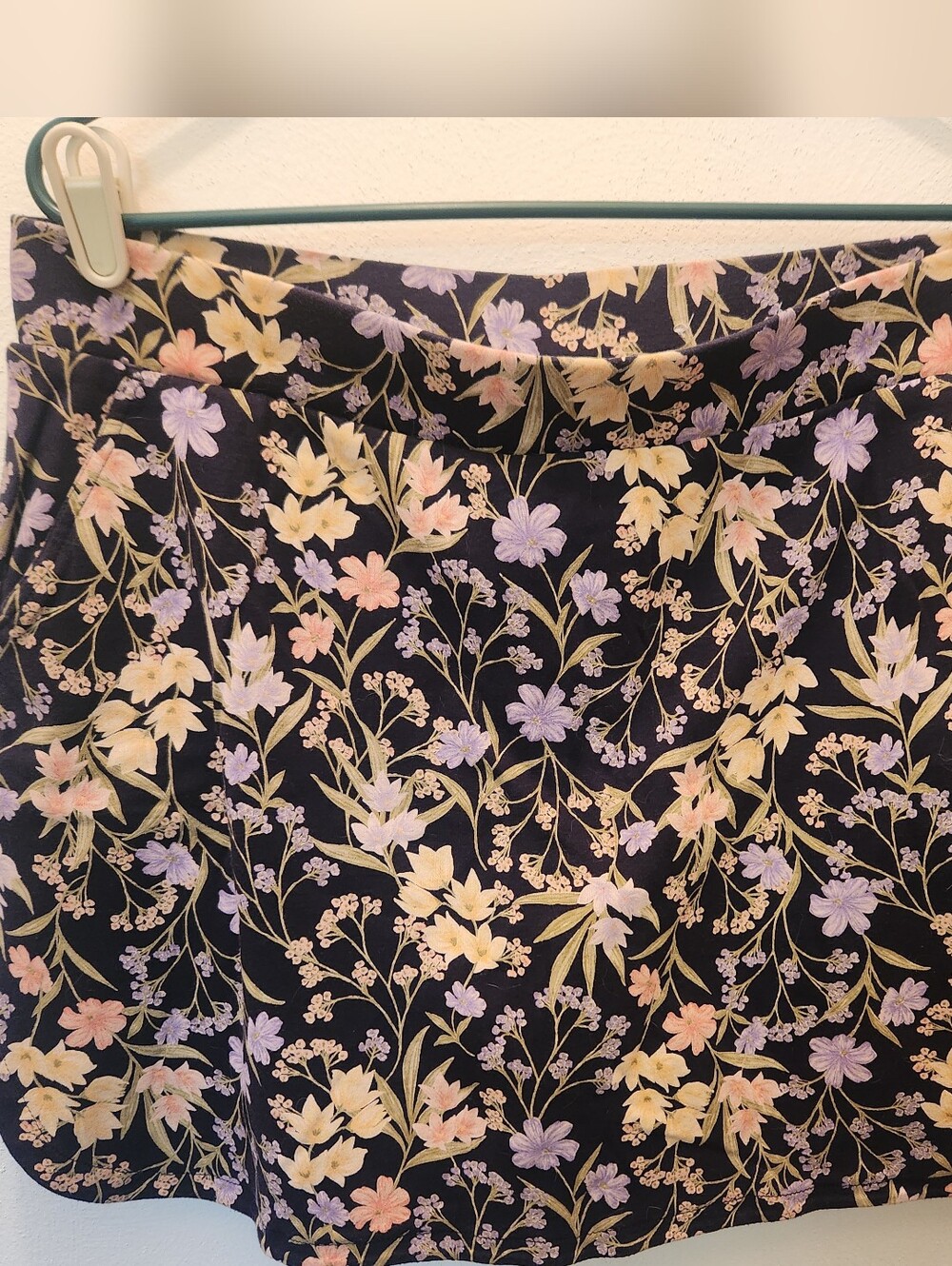 Croft & Barrow Navy Blue Floral Skort Size XL